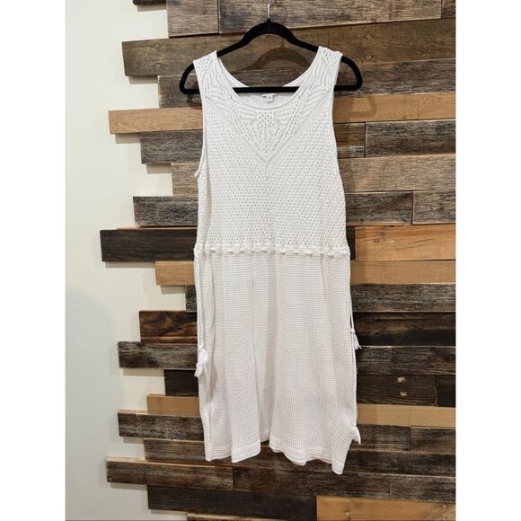 J Jill crocheted white dress size Large - Picture 1 of 9